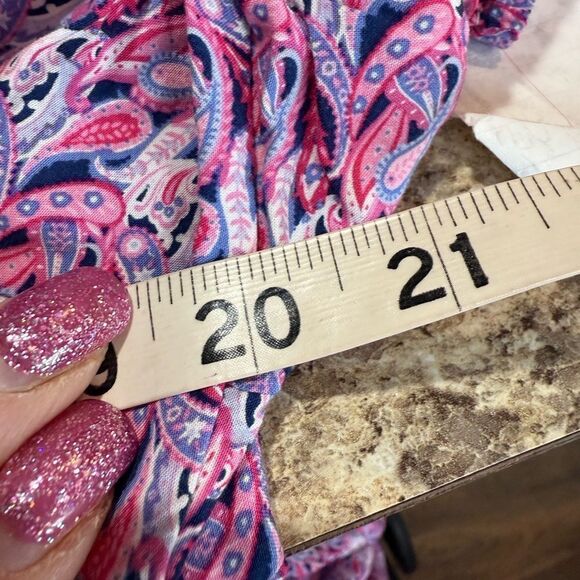 Simply Southern Collection Large Pink and Blue Paisley Dress - Picture 4 of 9